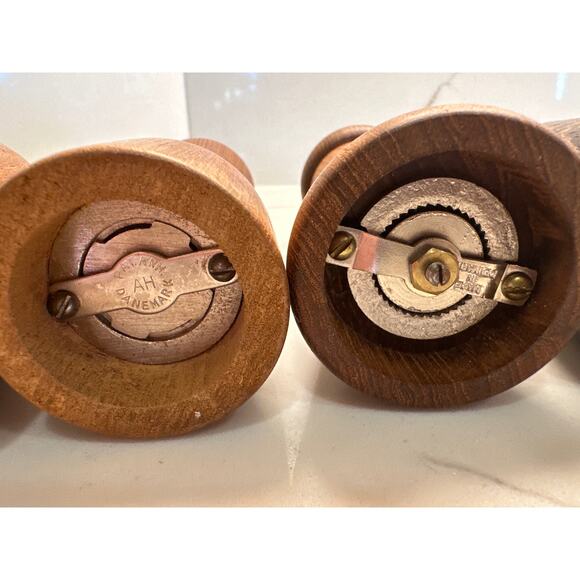 NEW Unique Collection of 5 Vintage Denmark Pepper Mills Teak Wood - Picture 10 of 13